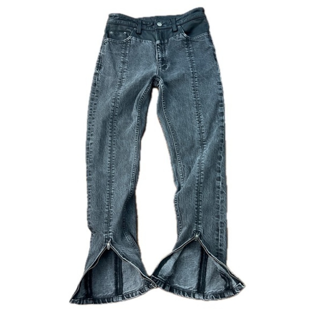 KSUBI Zipper Flare Black Jeans